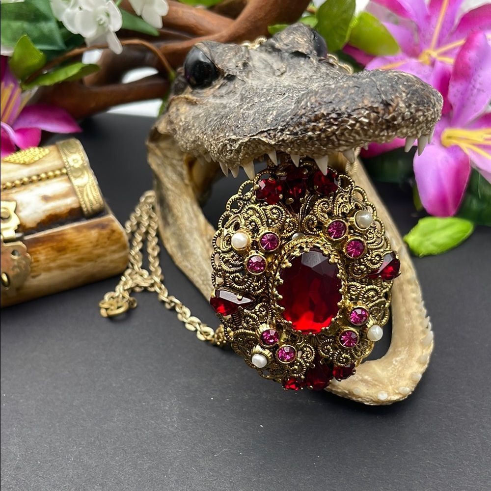 West Germany filigree necklace vintage B33🔥
